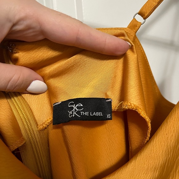 SeekTheLabel Orange Satin Mini Dress with Front Knot - Picture 4 of 4